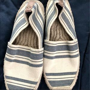 Tory Burch blue & light cream espadrilles 7.5